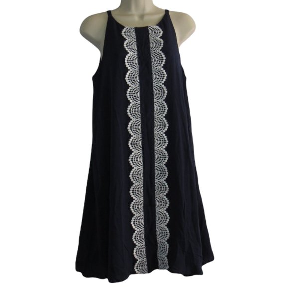 Westport 1962 Summer Sleeveless Navy White Shift Dress - Picture 1 of 8